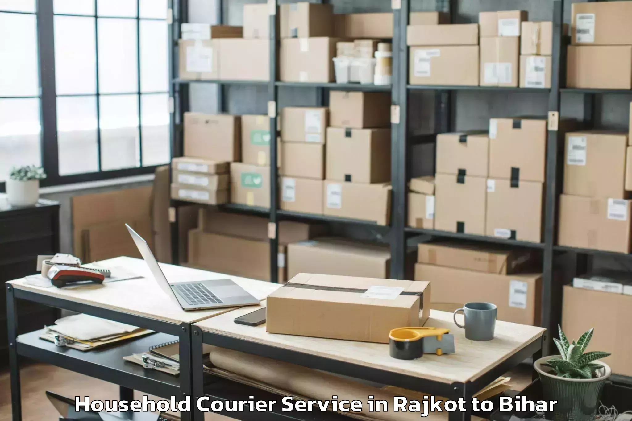 Easy Rajkot to Majhaulia Household Courier Booking